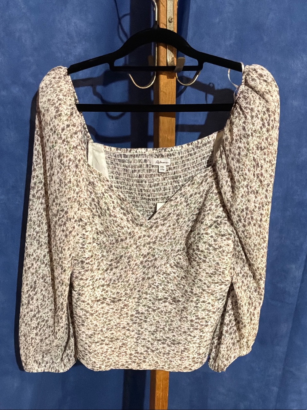 Reitmans Lavender Multi-Color Fleck V-Neck Puff Sleeve Sweater